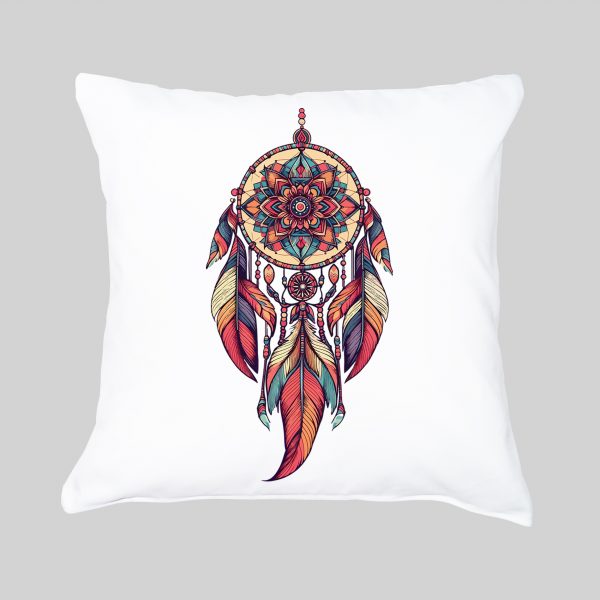 Coussin blanc vue de face Visuel Attrape rêves I - Spirituelles Zen Housse de coussin Attrape Rêves I ~ Spirituelles Zen