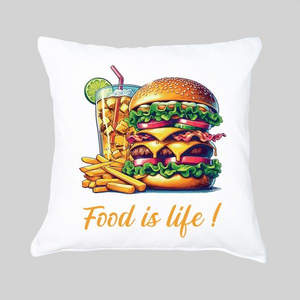 Housse de coussin / Burger ~ Eat me / Drink me