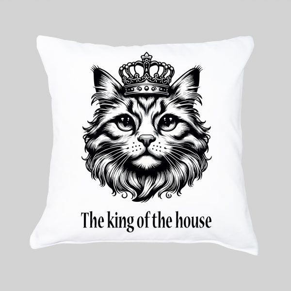 Coussin blanc vue de face Visuel Chats I - Humours Housse de coussin Chat I ~ Humours