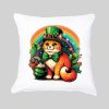 Coussin blanc vue de face Visuel Chats I - Saint Patrick Housse de coussin Chat ~ Saint Patrick