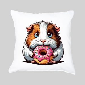 Coussin blanc vue de face Visuel Hamsters gateaux I - Eat me, drunk me Housse de coussin / Hamster I ~ Eat me / Drink me