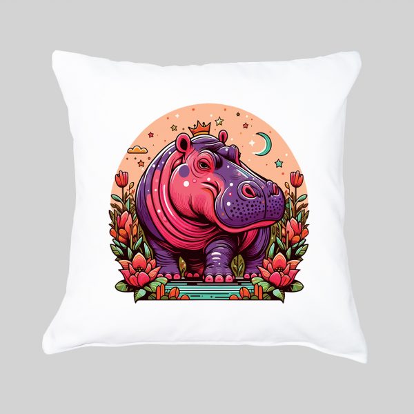 Housse de coussin Hippopotame I ~ Summers Vibes