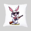 Coussin blanc vue de face Visuel Lapins I - Humours Housse de coussin Lapin ~ Humours
