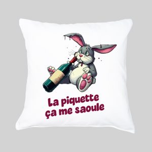 Coussin blanc vue de face Visuel Lapins II - Eat me, drunk me Housse de coussin / Lapin II ~ Eat me / Drink me