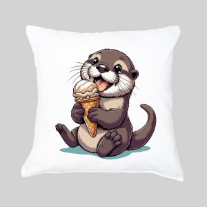 Housse de coussin / Loutre ~ Eat me / Drink me