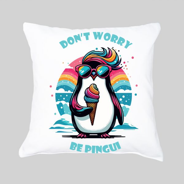 Housse de coussin Pinguin ~ Eat me / Drink me