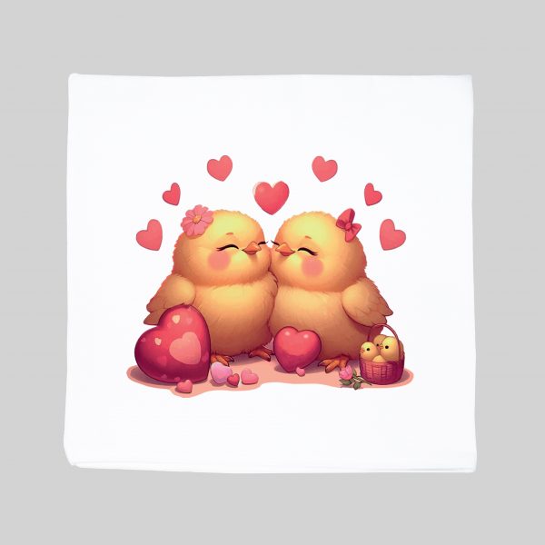 Housse de coussin blanc vue de face Visuel Poussins I - Loves Housse de coussin / Poussins ~ Loves
