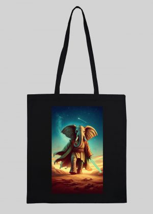 Masque sac tote bag noir vue de face Visuel Eléphants II - Fantastiques & Sciences fictions Tote Bag Elephant II ~ Fantastiques & Sciences fictions