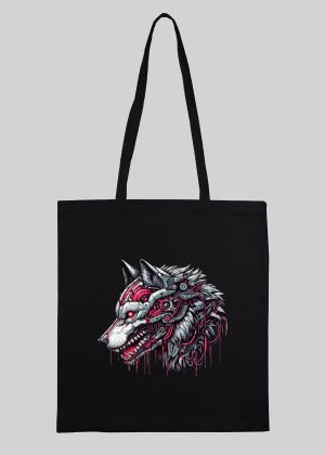 Masque sac tote bag noir vue de face Visuel Loups I - Fantastiques & Sciences fictions Tote Bag Loup ~ Fantastiques & Sciences fictions