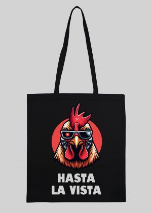 Masque sac tote bag noir vue de face Visuel Poules I - Fantastiques & Sciences fictions Tote Bag Poule I ~ Fantastiques & Sciences fictions
