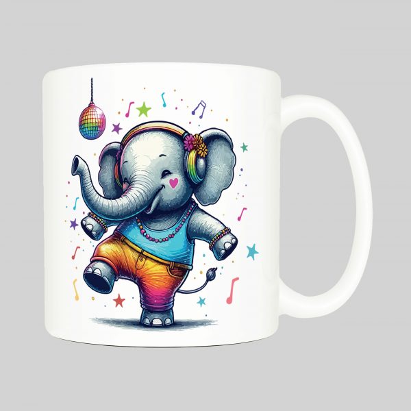 Mug anse côté droit Visuel Eléphants I - Dances & fiestas Mug Eléphant ~ Danses & Fiestas