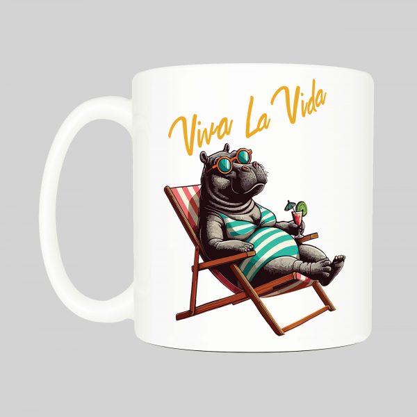 Mug anse côté gauche Visuel Animaux drôles I - Humours Mug Hippopotame II ~ Summers Vibes