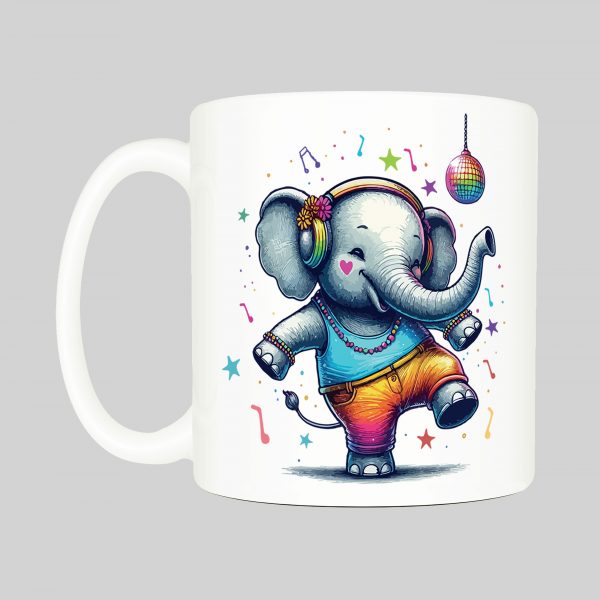 Mug anse côté gauche Visuel Eléphants I - Dances & fiestas Mug Eléphant ~ Danses & Fiestas