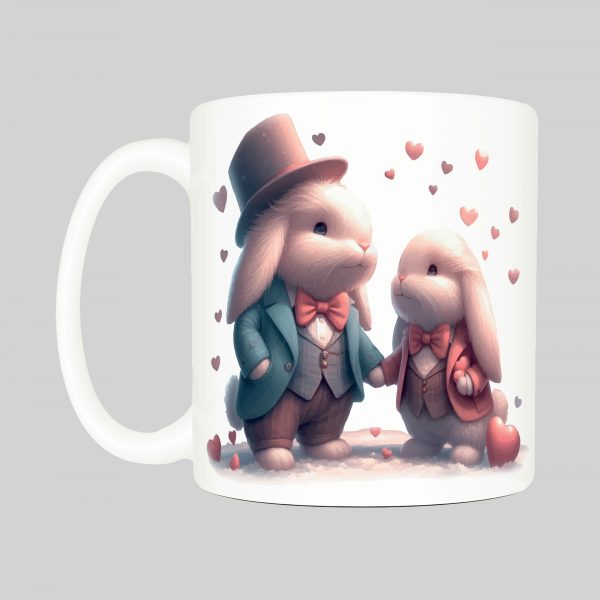Mug anse côté gauche Visuel Lapins I - Loves Mug Lapins ~ Loves