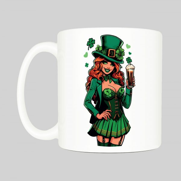 Mug anse côté gauche Visuel fête de la Saint Patrick I - Saint Patrick Mug Lady ~ Saint Patrick