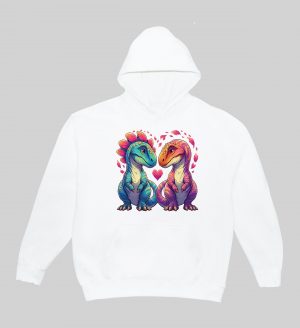 Sweats à capuche Unisexe Adultes / Dinosaures ~ Loves