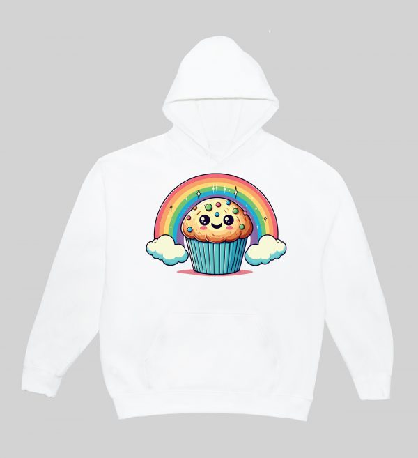 Sweets blanc capuche adultes vue de face Visuel Gâteaux I - Eat me, drunk me Sweats à capuche Unisexe Adultes / Gâteau~ Eat me & Drink me