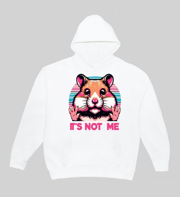 Sweets blanc capuche adultes vue de face Visuel Hamsters I - Humours Sweats à capuche Unisexe Adultes / Hamster ~ Humours