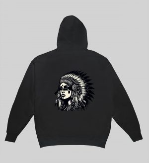 Sweets noir capuche adultes vue de dos Visuel Apaches I - Western Sweats à capuche Unisexe Adultes / Apache I ~ Western