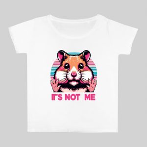 T-shirt blanc col rond large femme vue de face Visuel Hamsters I - Humours Col rond Femmes / Hamster ~ Humours