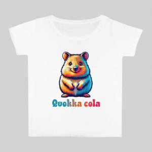 T-shirt blanc col rond large femme vue de face Visuel Quokkas I - Humours Col rond Femmes / Quokka ~ Humours