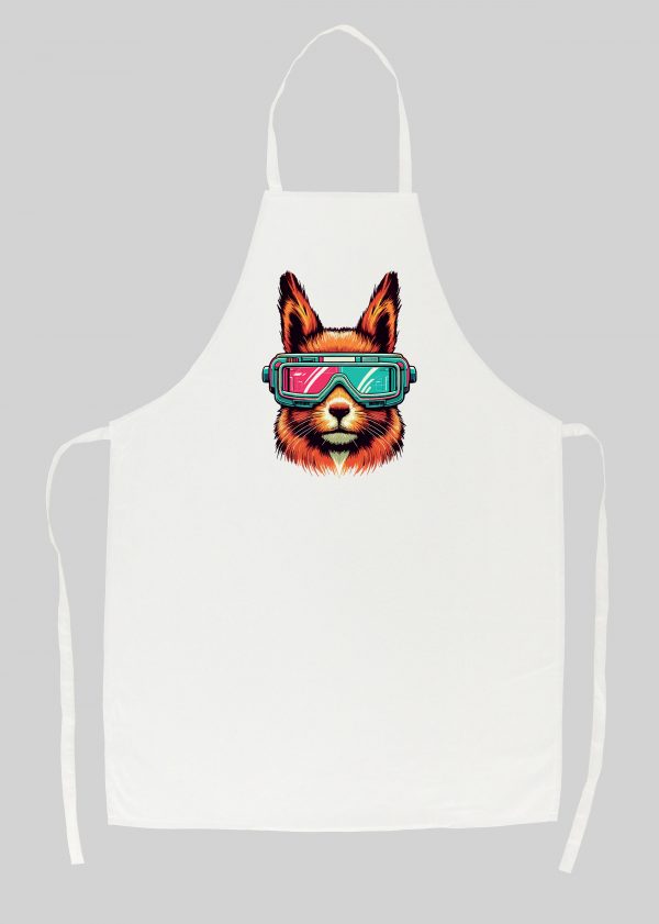 Tablier blanc vue de face Ecureuils lunettes I Tablier Ecureuil ~ Colors Vibes