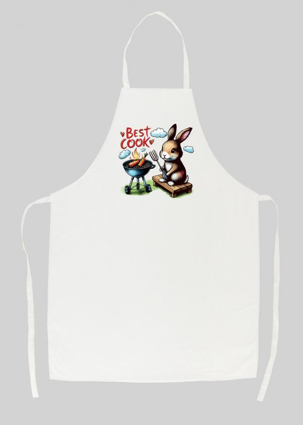 Tablier blanc vue de face Visuel Lapins I - Eat me, drunk me Tablier Lapin I ~ Eat me & Drink me