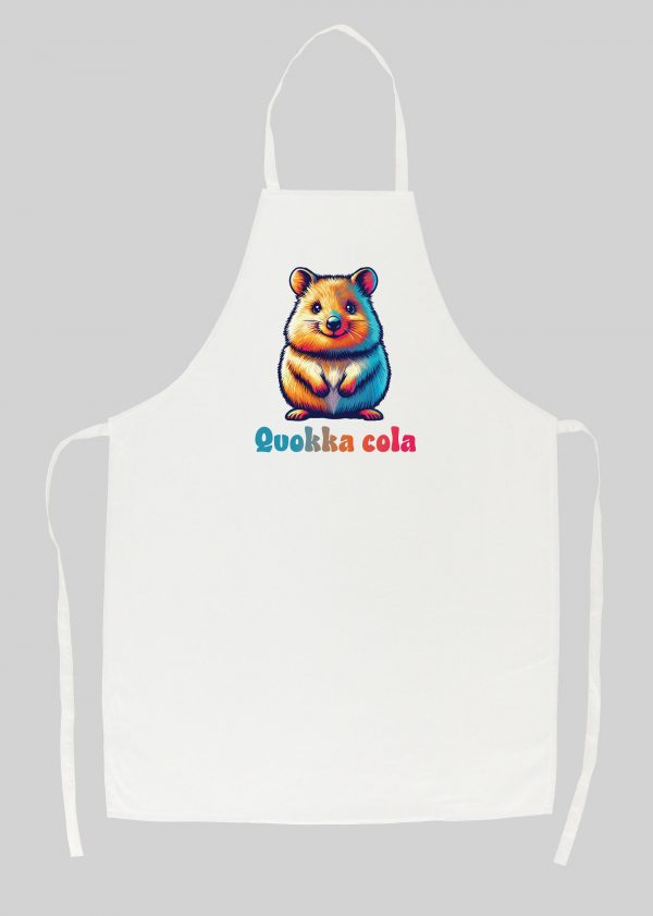 Tablier blanc vue de face Visuel Quokkas I - Humours Tablier Quokka ~ Humours