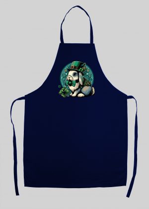 Tablier bleu marine vue de face Visuel Lapins I - Saint Patrick Tablier Lapin ~ Saint Patrick