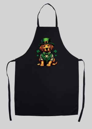 Tablier noir vue de face Visuel Chiens I - Saint Patrick Tablier Chien ~ Saint Patrick