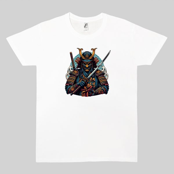 Tshirt blanc col rond homme vue de face Visuel samourai II - Asia Col rond Hommes / Samouraï II ~ Asia