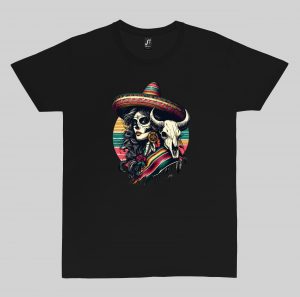 Tshirt noir col rond homme vue de face Visuel Bufles II - Western Col rond Hommes / Buffle II ~ Westerns