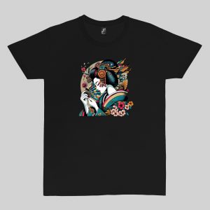 Tshirt noir col rond homme vue de face Visuel Geishas IV - Asia Col rond Hommes / Geïsha IV ~ Asia
