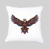 Coussin blanc vue de face Aigle Mandala I Housse de coussin Aigle ~ Mandala