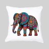 Coussin blanc vue de face Elephant Mandala I Housse de coussin Eléphant ~ Mandala
