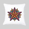 Coussin blanc vue de face Etoile mandala I Housse de coussin Etoile ~ Mandala