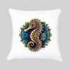 Coussin blanc vue de face Hippocampe Mandala I Housse de coussin Hippocampe ~ Mandala
