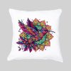 Coussin blanc vue de face Oiseaux Mandala I Housse de coussin Oiseaux ~ Mandala