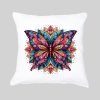 Coussin blanc vue de face Papillon Mandala II Housse de coussin Papillon II ~ Mandala