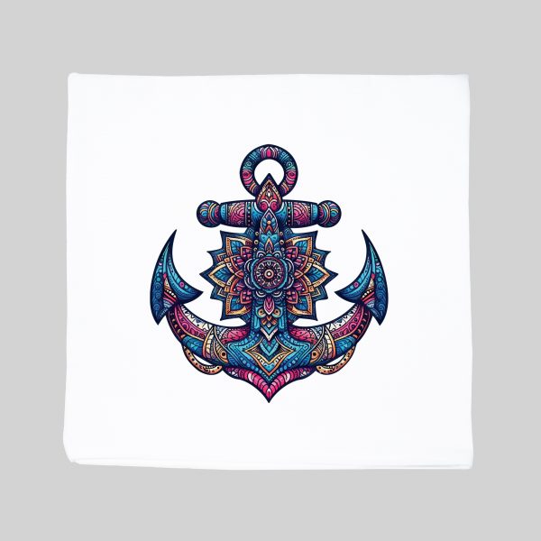 Housse de coussin blanc vue de face Ancre Mandala I Housse de coussin Ancre ~ Mandala