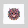 Housse de coussin blanc vue de face Chat Mandala I Housse de coussin Chat ~ Mandala