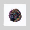 Housse de coussin blanc vue de face Gorille Mandala I Housse de coussin Gorille ~ Mandala