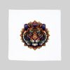 Housse de coussin blanc vue de face Tigre Mandala I Housse de coussin Tigre ~ Mandala