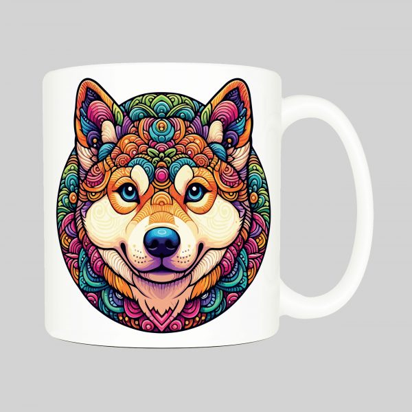 Mug anse côté droit Chien Mandala I Mug Chien ~ Mandalas