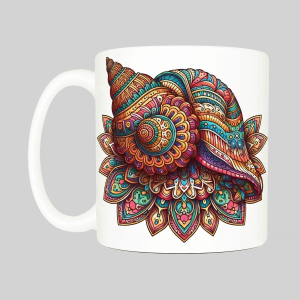 Mug anse côté droit Coquillage mandala I Mug Coquillage ~ Mandalas