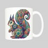 Mug anse côté droit Ecureuil Mandala I Mug Ecureuil ~ Mandalas