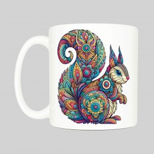 Mug anse côté droit Ecureuil Mandala I Mug Ecureuil ~ Mandalas