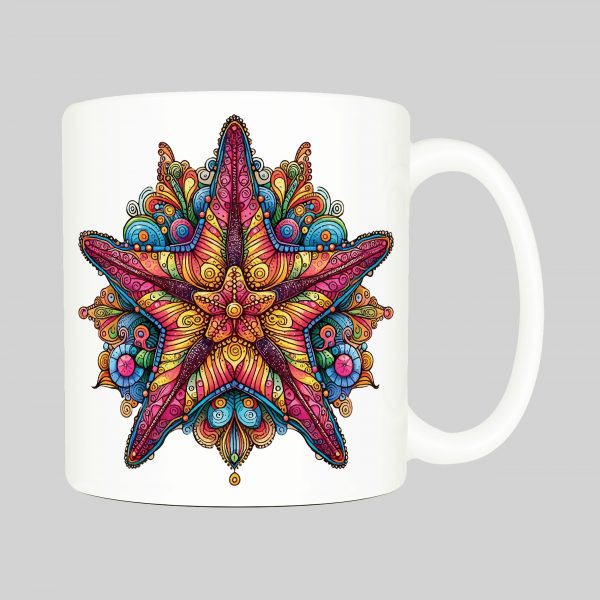 Mug anse côté droit Etoile mandala I Mug Etoile ~ Mandalas