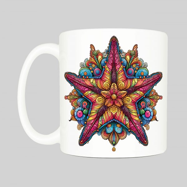 Mug anse côté droit Etoile mandala I Mug Etoile ~ Mandalas