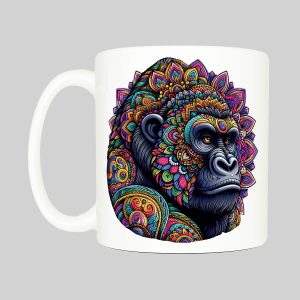 Mug anse côté droit Gorille Mandala I Mug Gorille ~ Mandalas